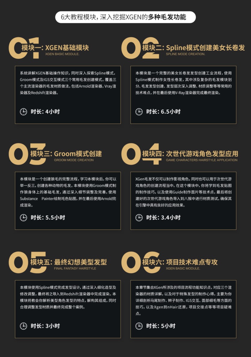 《XGEN毛发宝典》次世代与影视写实毛发系统教学 XGEN hair treasure book-Huang Huifeng next generation