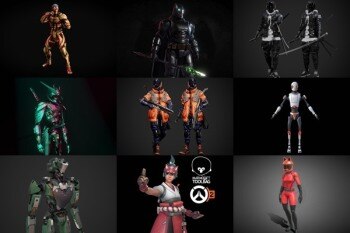 PBR Game 50个游戏人物角色3D模型合集（格式：MAXFBXOBJ）