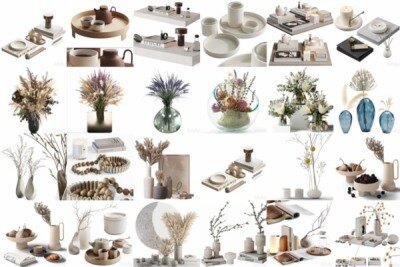 3DSky Pro 100套陈设摆件装饰饰品3D模型合集 2024年4月