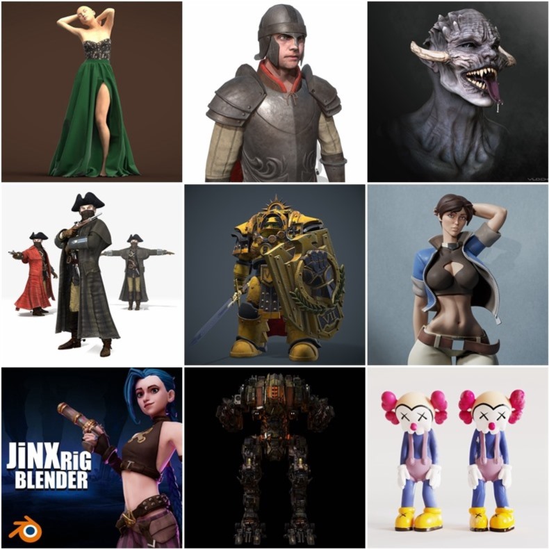 PBR Game 70个游戏人物角色3D模型合集（格式：MAXFBXOBJ）
