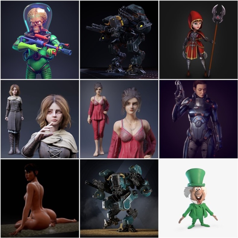 PBR Game 70个游戏人物角色3D模型合集（格式：MAXFBXOBJ）