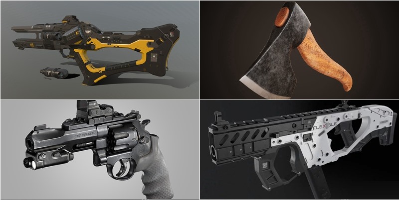 武器枪械游戏资产3D模型合集第3季 PBR Game Weapons Firearms 3D Models Vol.3