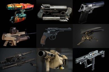 武器枪械游戏资产3D模型合集第3季 PBR Game Weapons Firearms 3D Models Vol.3