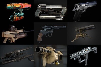 武器枪械游戏资产3D模型合集第3季 PBR Game Weapons Firearms 3D Models Vol.3