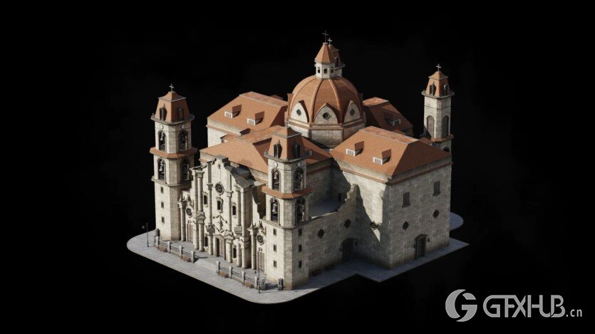 古巴哈瓦那城市楼房建筑3D模型 Kitbash3D – Havana Nights (格式C4D/Blender/FBX/OBJ)