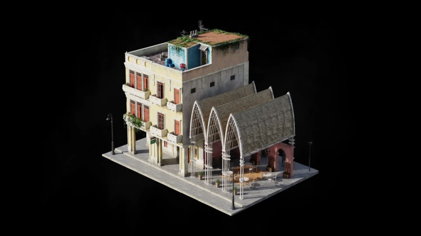 古巴哈瓦那城市楼房建筑3D模型 Kitbash3D – Havana Nights (格式C4D/Blender/FBX/OBJ)
