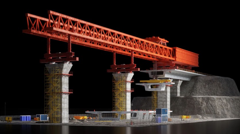 建筑施工铺设道路钢筋浇筑混凝土塔吊3D模型施工套件 Kitbash3D - Construction Zone