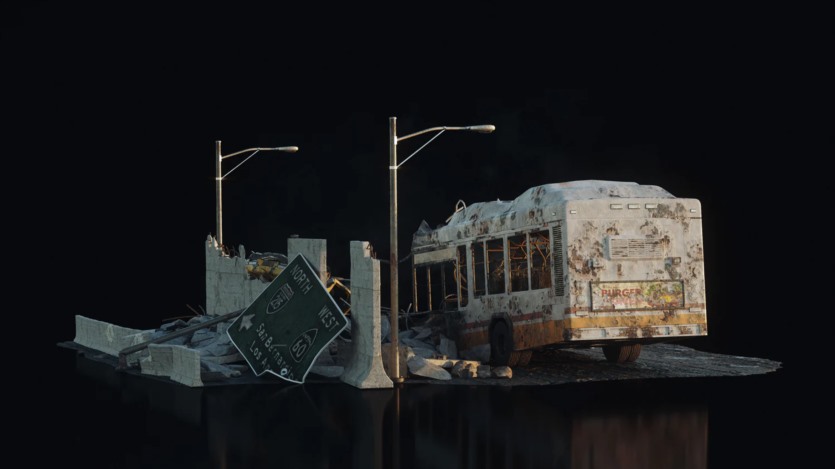 飞机残骸城市楼房建筑倒塌灾难场景3D模型 Kitbash3D - Wreckage