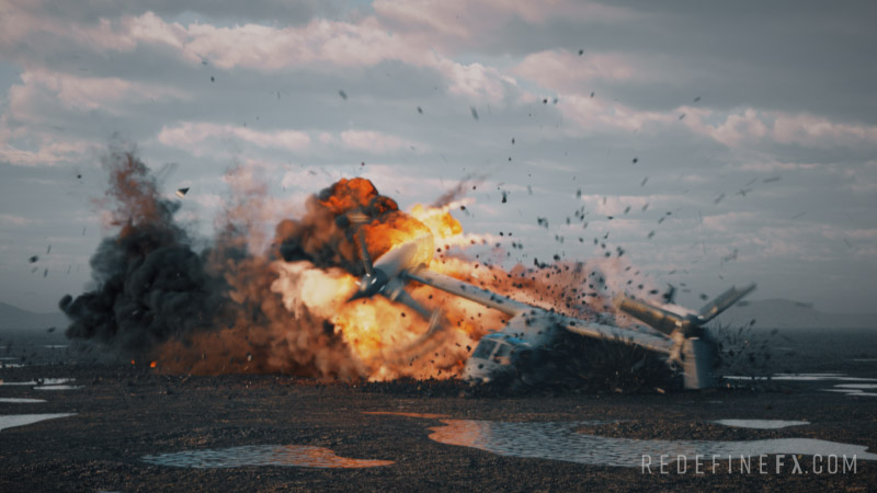 3Ds Max中使用tyFlow和 Phoenix动画特效模拟课程 RedefineFX - Osprey Crash VFX Course