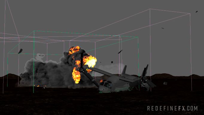 3Ds Max中使用tyFlow和 Phoenix动画特效模拟课程 RedefineFX - Osprey Crash VFX Course