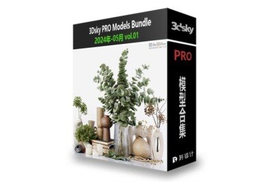 3dsky Pro 国外高品质沙发椅子床具陈设饰品浴室套件3D模型合辑2024年5月第1季 | 370套 | 20.3GB