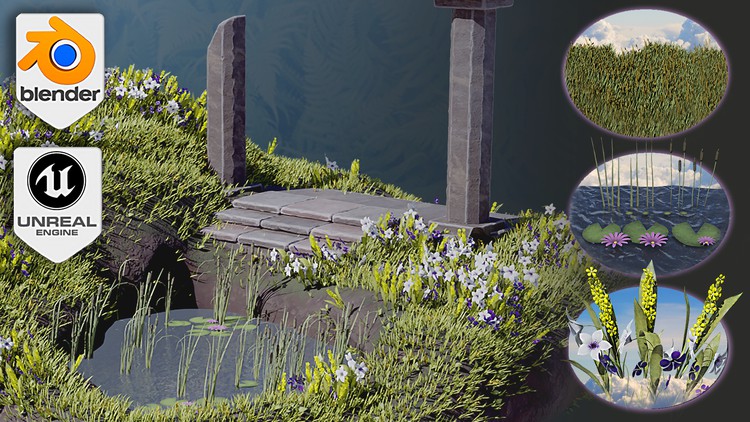 Blender中创建植物和植被导出到虚幻引擎5的完整指南 Blender to Unreal Engine 3D Plants and Vegetation