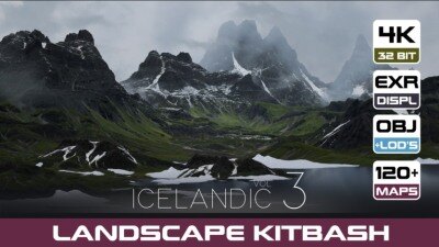 冰岛山脉6个景观3D模型套件包 | 6 LANDSCAPE KITBASH PACK  Icelandic mountains  Universal