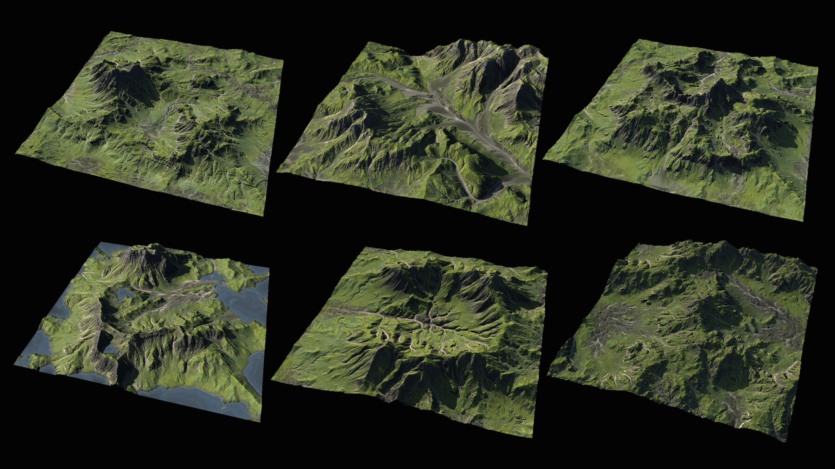 冰岛山脉6个景观3d模型套件包 | 6 Landscape Kitbash Pack Icelandic Mountains Universal