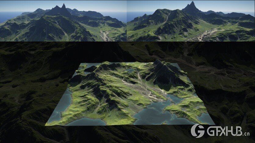 冰岛山脉6个景观3D模型套件包 | 6 LANDSCAPE KITBASH PACK Icelandic mountains Universal