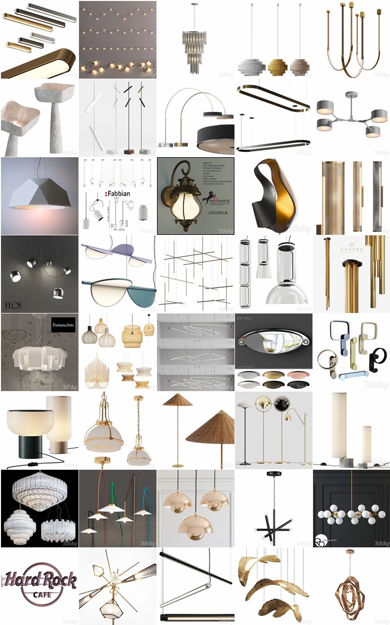 150套高精度灯具3D模型合集 3DSky PRO 150 Lamp 3D model collection