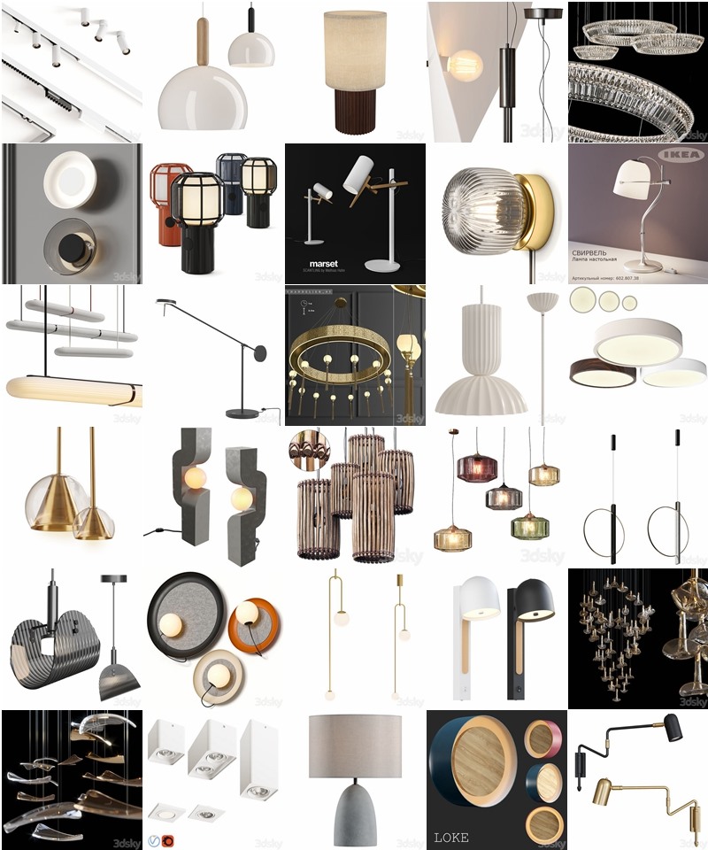 150套高精度灯具3D模型合集 3DSky PRO 150 Lamp 3D model collection