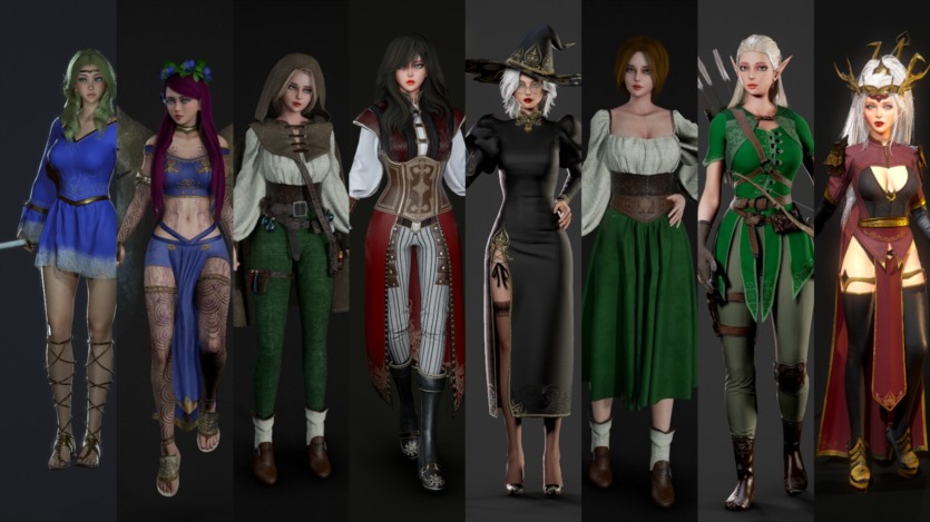 UE虚幻引擎低多边形女孩游戏角色资产 Fantasy Girls Pack