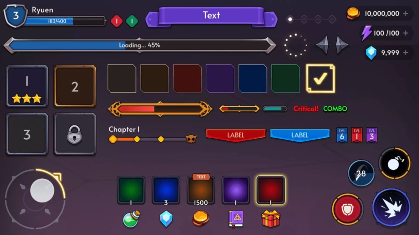 GUI Pro奇幻角色扮演游戏完整UI资源 GUI Pro - Fantasy RPG v3.0.1