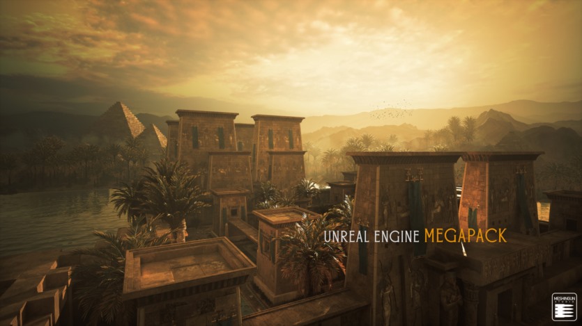 UE虚幻引擎法老的遗产埃及神庙超级包资产 Unreal Engine Pharaoh's Legacy Egyptian Temple Megapack