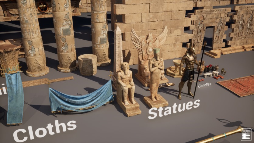 UE虚幻引擎法老的遗产埃及神庙超级包资产 Unreal Engine Pharaoh's Legacy Egyptian Temple Megapack