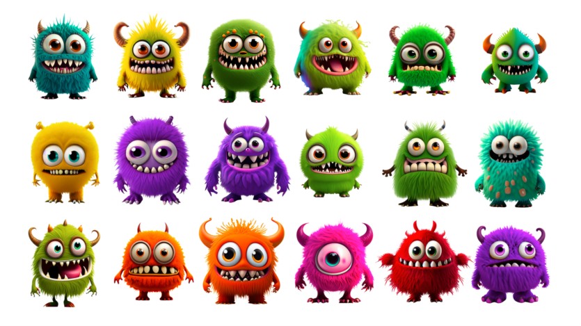 UE虚幻引擎 2D 动画可爱毛茸怪物资产 2D Animated Cute and Furry Monster Pack (Pack of 30) 4.27+