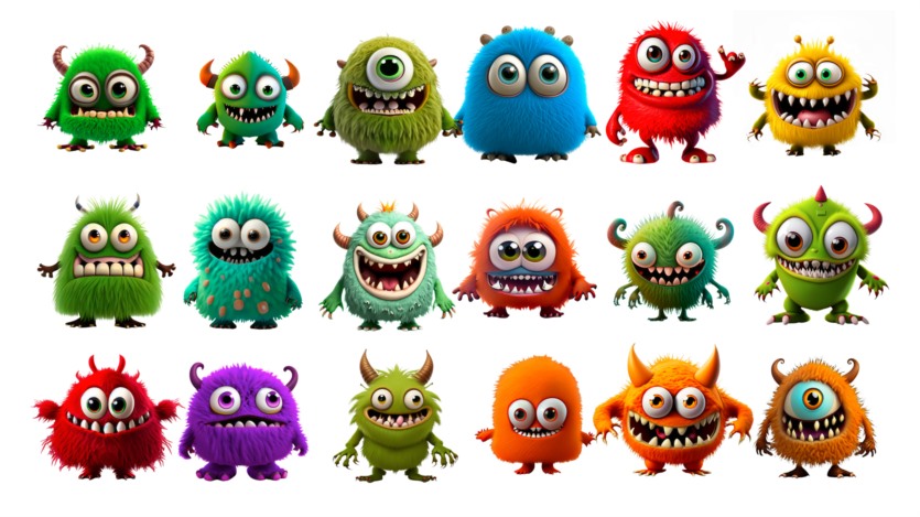 UE虚幻引擎 2D 动画可爱毛茸怪物资产 2D Animated Cute and Furry Monster Pack (Pack of 30) 4.27+