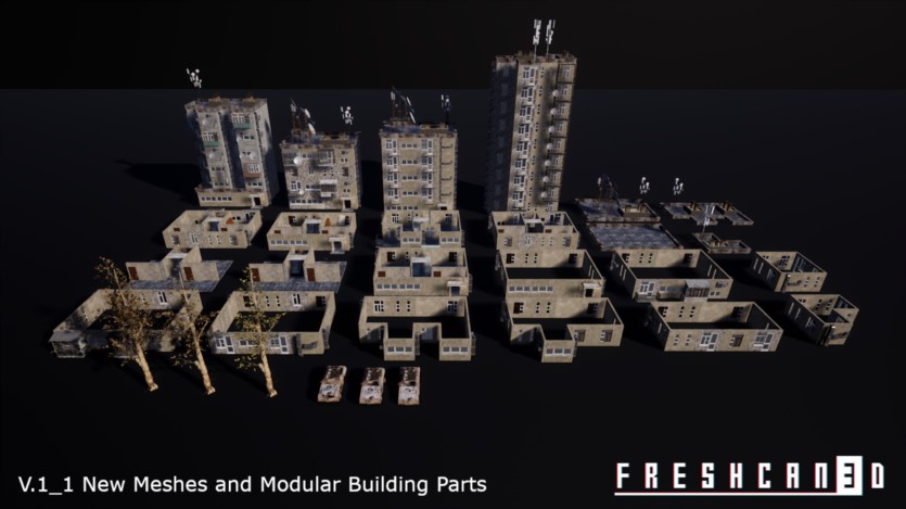 UE虚幻引擎废弃城市环境资产 Abandoned Post Apocalyptic City Pack 4.27