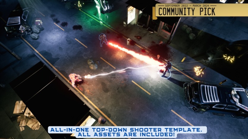 UE虚幻引擎自上而下射击游戏模版资产 Defender: Top Down Shooter V2
