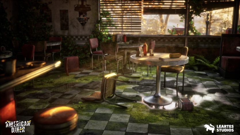 UE虚幻引擎 后世界末日美式餐厅环境 (外部 + 内部，餐厅) Post-Apo American Diner Environment