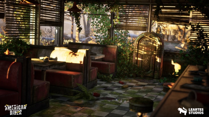 UE虚幻引擎 后世界末日美式餐厅环境 (外部 + 内部，餐厅) Post-Apo American Diner Environment