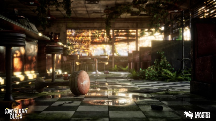 UE虚幻引擎 后世界末日美式餐厅环境 (外部 + 内部，餐厅) Post-Apo American Diner Environment