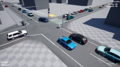 UE虚幻引擎 交通人工智能系统资产 Traffic AI System   UE V5.1 – V5.3