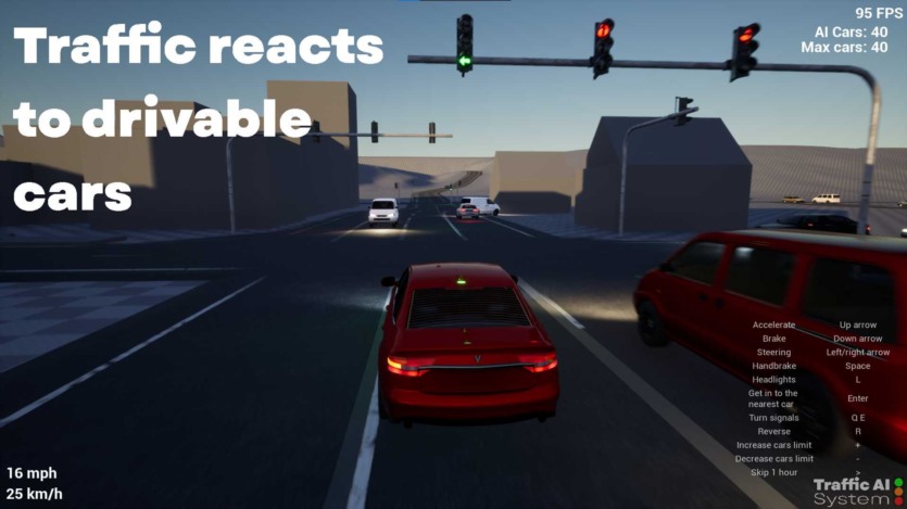 UE虚幻引擎 交通人工智能系统资产 Traffic AI System UE V5.1 - V5.3