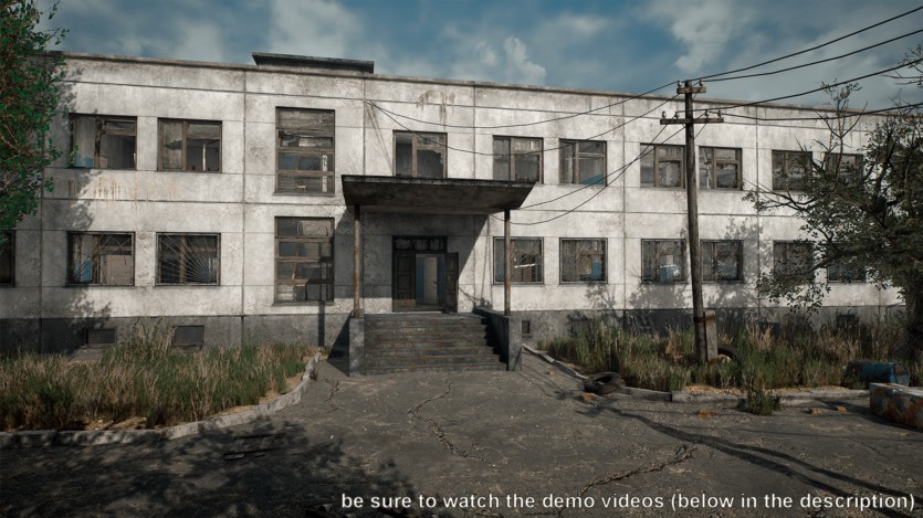 UE虚幻引擎模块化废弃建筑资产 Modular Abandoned Building (4.20 - 4.27, 5.0 - 5.3)