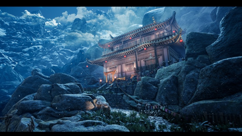 东方风格山神庙的模块化套件和地形植物包UE资产 Mountain Temple Modular Kit