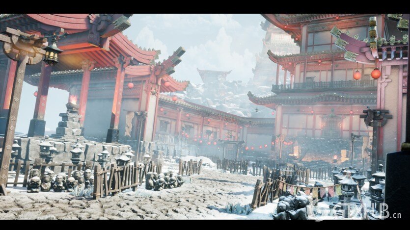 东方风格山神庙的模块化套件和地形植物包UE资产 Mountain Temple Modular Kit