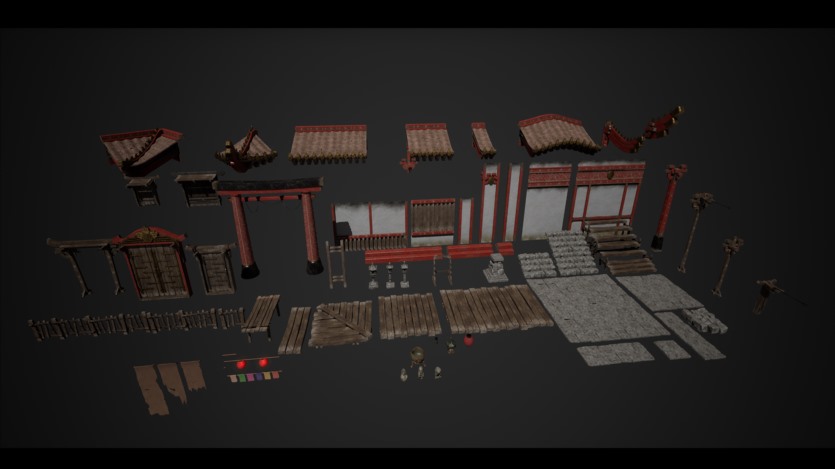 东方风格山神庙的模块化套件和地形植物包UE资产 Mountain Temple Modular Kit