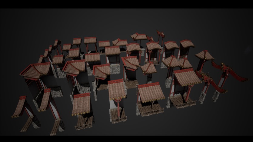 东方风格山神庙的模块化套件和地形植物包UE资产 Mountain Temple Modular Kit