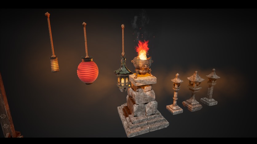 东方风格山神庙的模块化套件和地形植物包UE资产 Mountain Temple Modular Kit