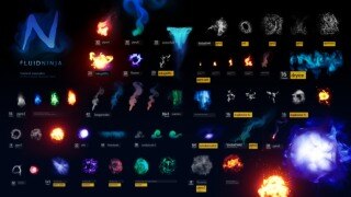 UE虚幻引擎风格化逼真的火焰烟雾和云朵实时流体模拟资产 Fluid Ninja VFX Tools