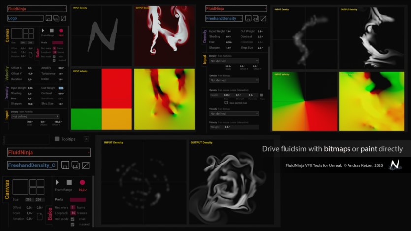UE虚幻引擎风格化逼真的火焰烟雾和云朵实时流体模拟资产 Fluid Ninja VFX Tools