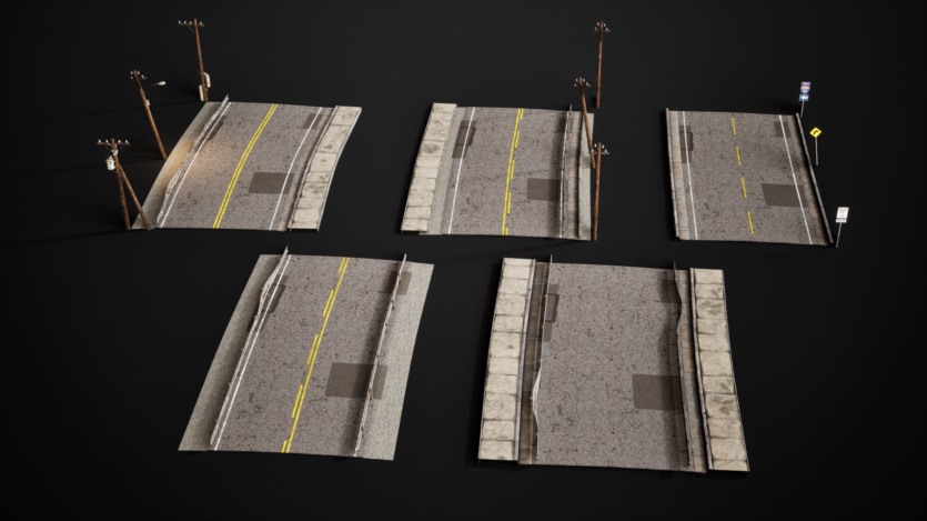 UE虚幻引擎 鬼城 VOL.6 道路生成器 Ghost Town VOL.6 - Road Generator 5.3