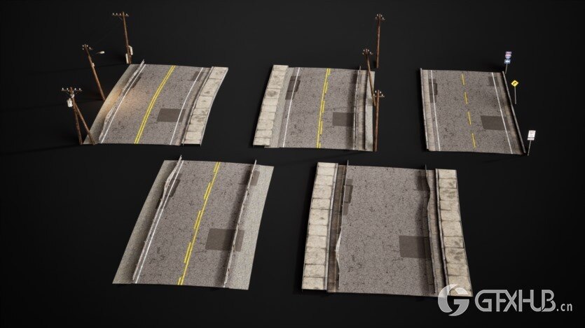 UE虚幻引擎 鬼城 VOL.6 道路生成器 Ghost Town VOL.6 - Road Generator 5.3