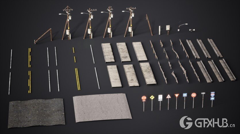 UE虚幻引擎 鬼城 VOL.6 道路生成器 Ghost Town VOL.6 - Road Generator 5.3