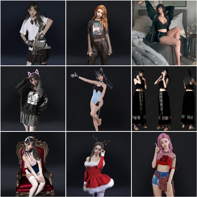 79个3DMax性感女性人物3D模型合集