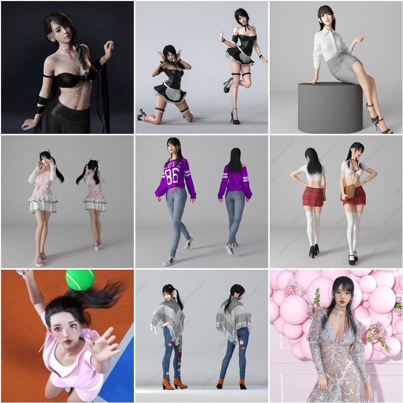 79个3DMax性感女性人物3D模型合集