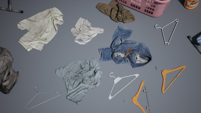 UE游戏家庭洗衣纳米机器人和低多边形道具集合 Laundry VOL.2 - Home Laundry Nanite and Low Poly UE5.1