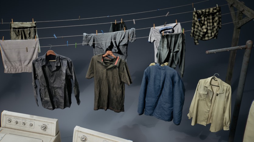 UE游戏家庭洗衣纳米机器人和低多边形道具集合 Laundry VOL.2 - Home Laundry Nanite and Low Poly UE5.1