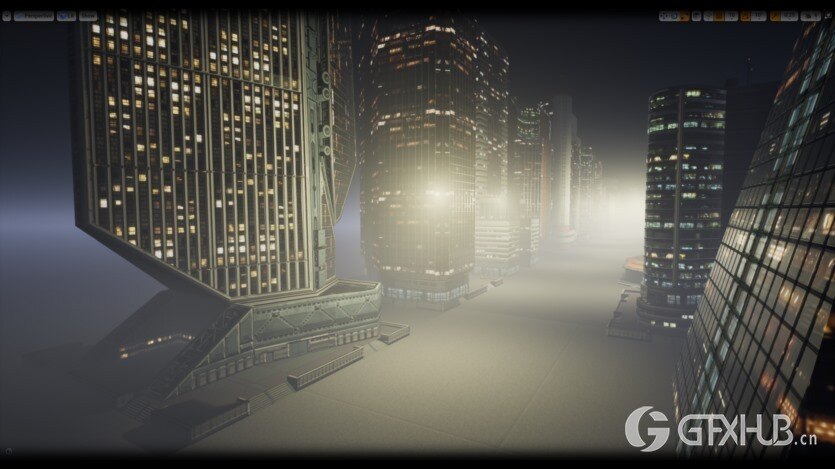 UE低多边形现代/科幻建筑模型资产 Low Poly Modern SciFi Building Models